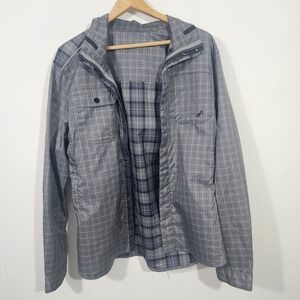 Lululemon Men's Freestyle Gray Plaid Windbreaker Jacket Reversible Size L